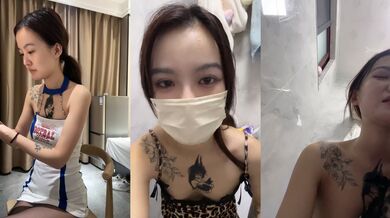 纹身小姐姐酒店自慰！特别肥唇骚穴，黑丝细腿按摩器震穴，双指扣弄骚穴，特写肥逼尿尿